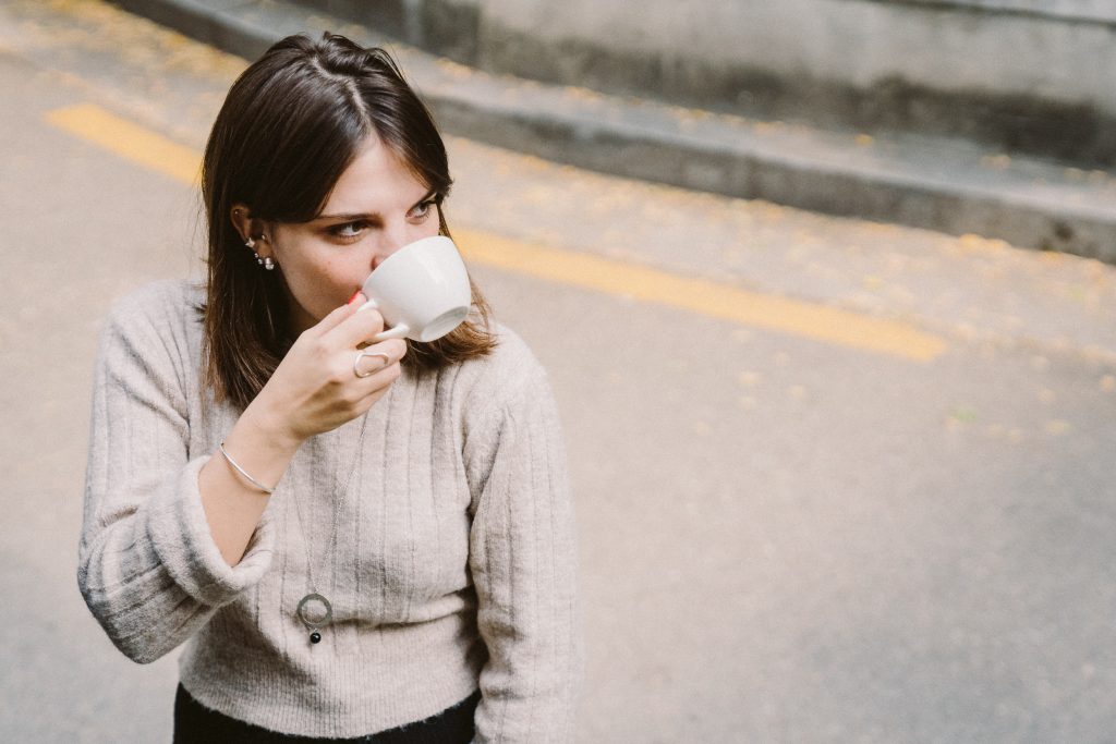 Irina Sharipova 1 Irina Sharipova is drinking coffee